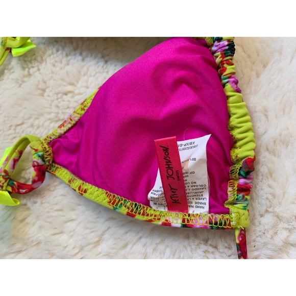 XS, Betsey Johnson swim, chartreuse green bikini - Picture 7 of 10